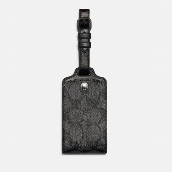 Coach Other - COACH REFINED CALF LEATHER LUGGAGE TAG IN SIGNATURE COATED CANVAS